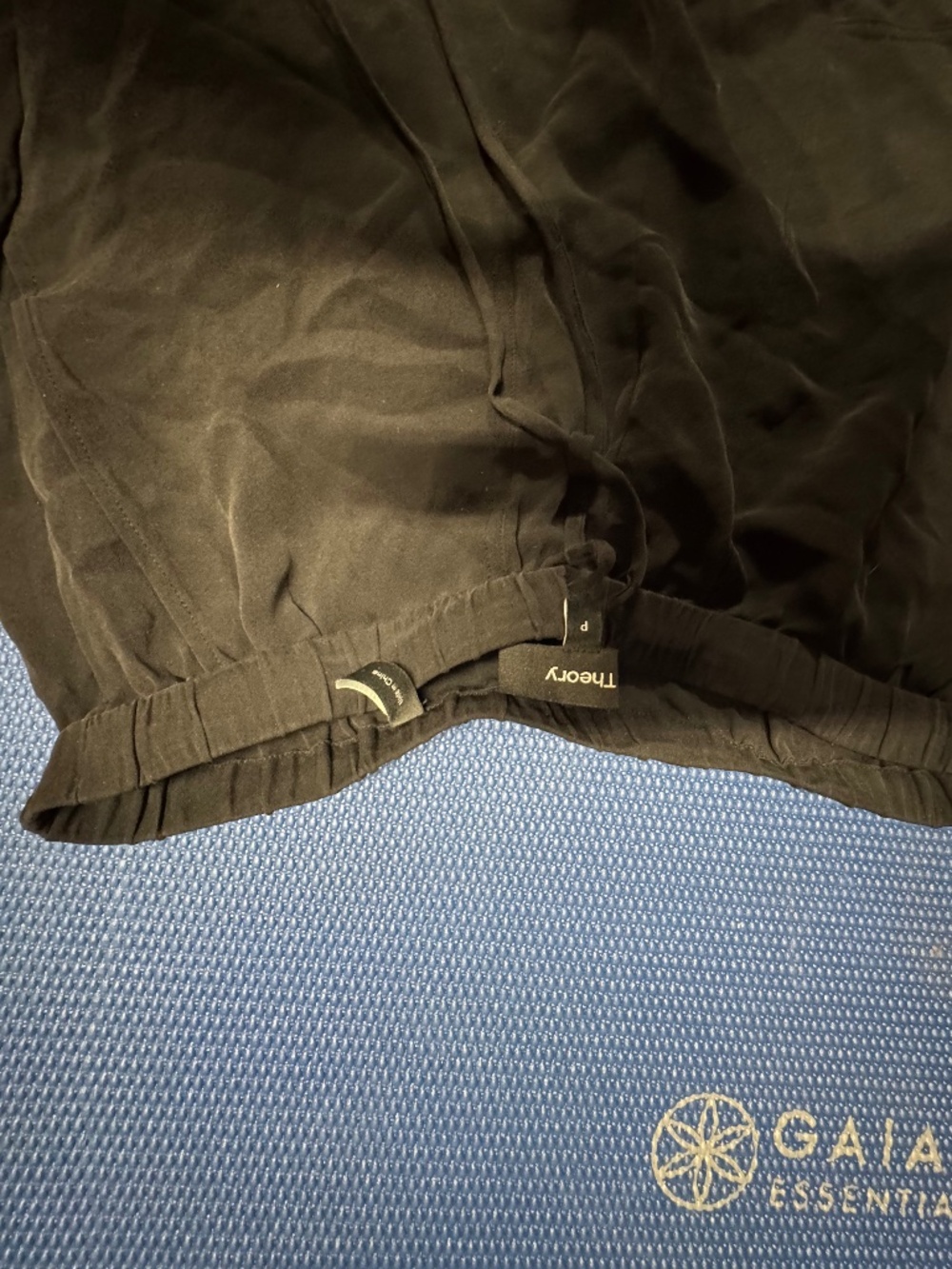 Theory Black Silk Lightweight Jogger Pants | Petite | Elastic Hem | Silky Fabric